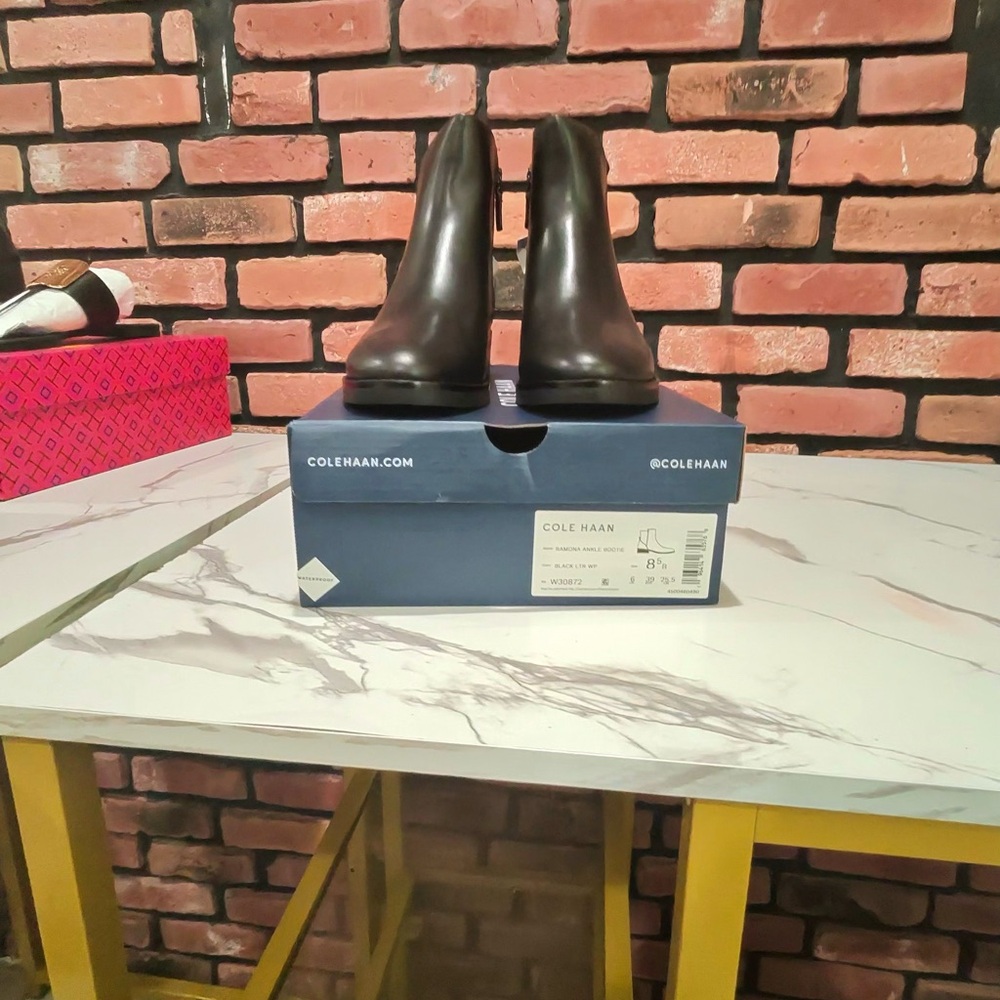 Cole Haan Black Leather Ankle Boots